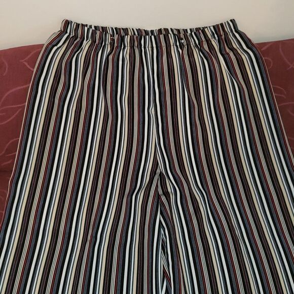 Kathie Lee Collection Stripped Wide Leg Pants - Picture 2 of 7